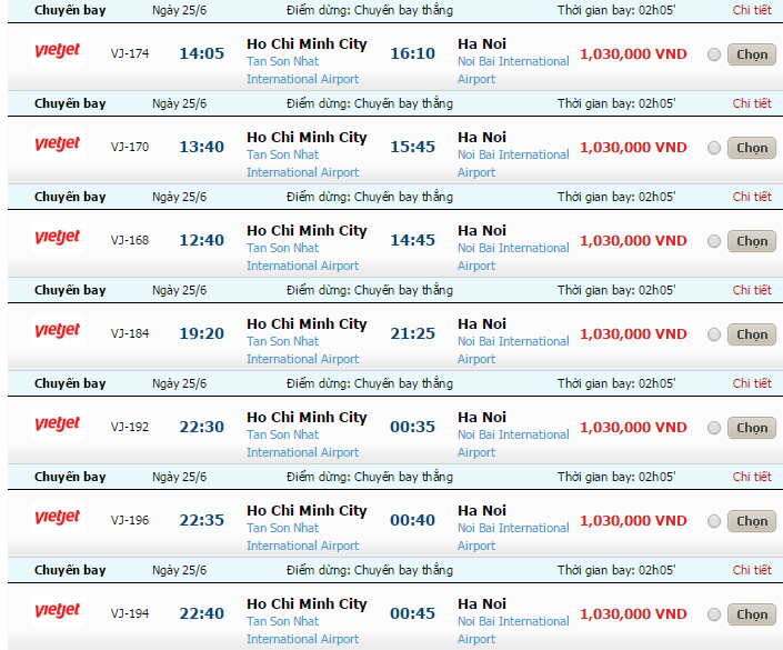Vé máy bay Vietjet Air đi Hà Nội